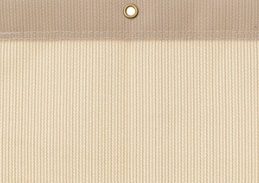 Detail picture of PE air permeable cover, 320 g, creme, with eyelet and border on top